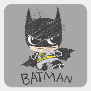 Mini Classic Batman Sketch Vierkante Sticker
