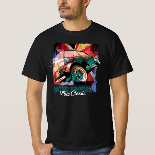Mini Classic - Drive British Oldtimer T-shirt (Voorkant)