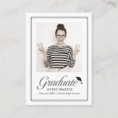Mini Classic Framed Script Photo Grad invite Informatiekaartje (Voorkant)