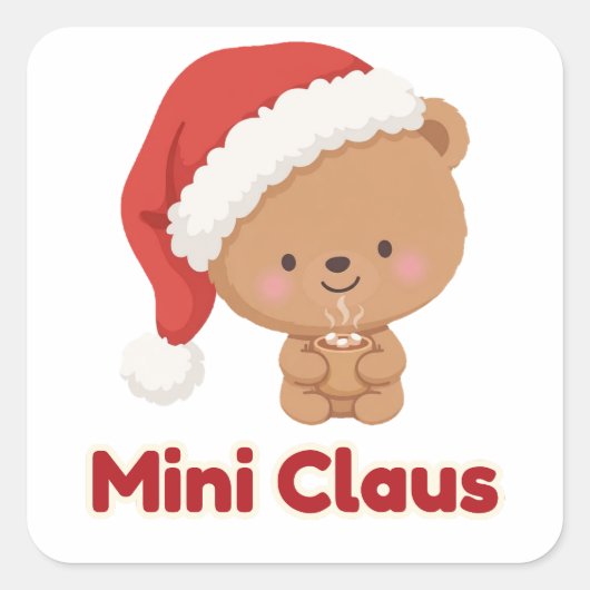 Mini Claus Beer Cub Cocoa Sticker (Voorkant)