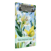 Mini Clip Board Gele Vlinder Witte Lelie Mini Klembord (Schuin)
