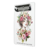 Mini Clipboard Women with Roses-Wreath Klembord (Angled2)