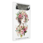 Mini Clipboard Women with Roses-Wreath Mini Klembord (Schuin)