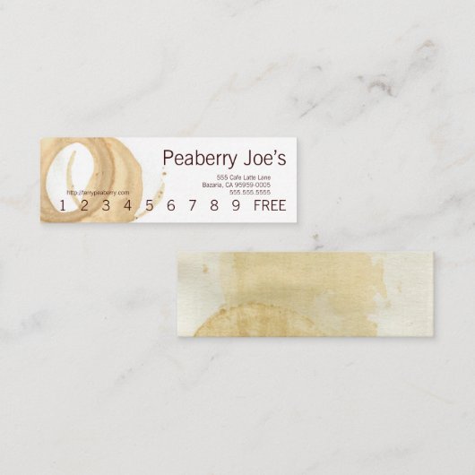 Mini Coffee Cup Stain Punchcard Klantenkaartje (Voorkant / Achterkant)