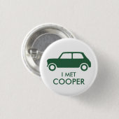 Mini Cooper HandelsSpeld - Groen op Wit Ronde Button 3,2 Cm (Voorkant /achterkant)