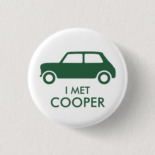 Mini Cooper HandelsSpeld - Groen op Wit Ronde Button 3,2 Cm (Voorkant)
