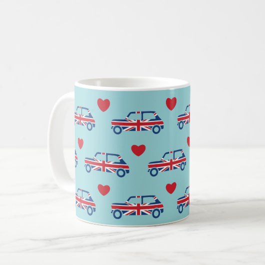 Mini Cooper Hearts - Mok van de Britse Union Jack (Voorkant links)