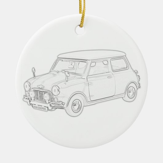 Mini Cooper Keramisch Ornament (Voorkant)