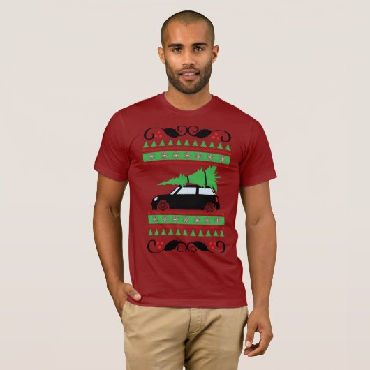 Mini Cooper Kerstmis T-shirt (Voorkant volledig)