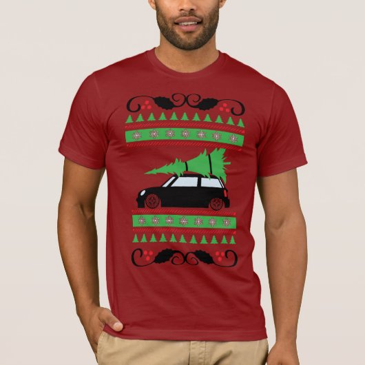 Mini Cooper Kerstmis T-shirt (Voorkant)