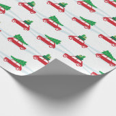 Mini Cooper-kerstverkeer Cadeaupapier (Hoek)