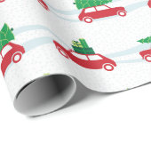 Mini Cooper-kerstverkeer Cadeaupapier (Rol Hoek)