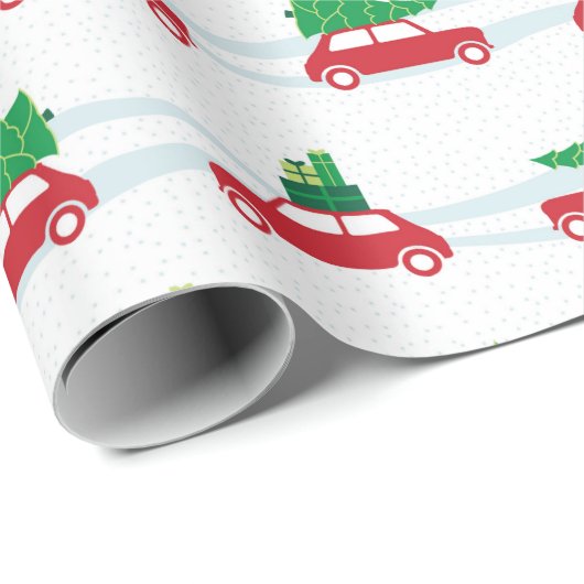 Mini Cooper-kerstverkeer Cadeaupapier (Rol Hoek)