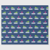 Mini Cooper-kerstverkeer Cadeaupapier (Vlak)