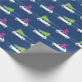 Mini Cooper-kerstverkeer Cadeaupapier (Hoek)