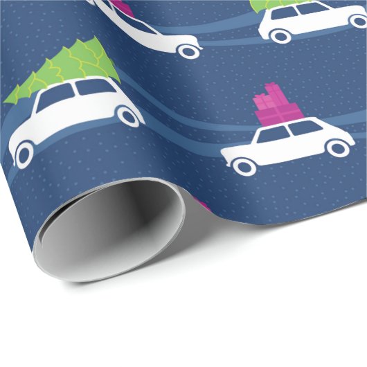 Mini Cooper-kerstverkeer Cadeaupapier (Rol Hoek)