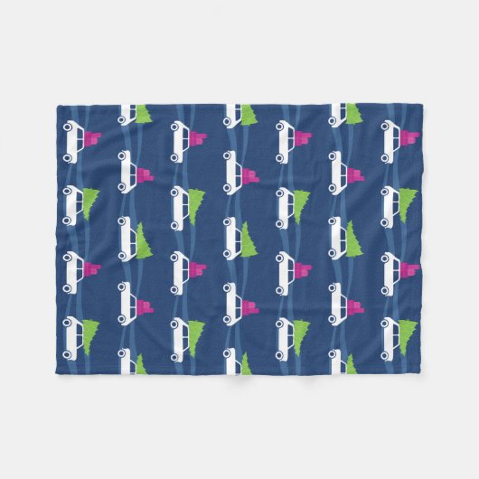 Mini Cooper-kerstverkeer Fleece Deken (Voorkant (Horizontaal))