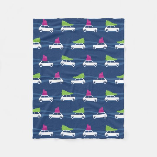 Mini Cooper-kerstverkeer Fleece Deken (Voorkant)