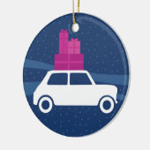 Mini Cooper-kerstverkeer Keramisch Ornament (Links)