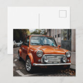 Mini Cooper Retro Italiaans briefkaart (Voorkant / Achterkant)