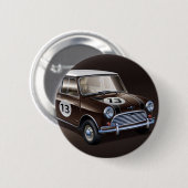 Mini Cooper S brown Ronde Button 5,7 Cm (Voorkant /achterkant)