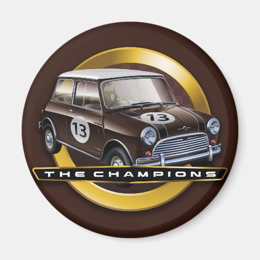 Mini Cooper S bruin Magneet (Voorkant)
