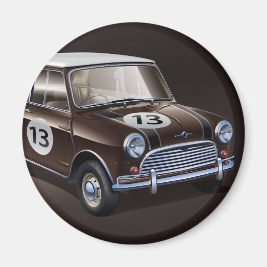 Mini Cooper S bruin Magneet (Voorkant)