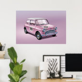 Mini Cooper S Poster roze (Thuiskantoor)