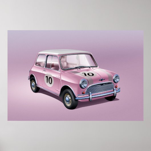 Mini Cooper S Poster roze (Voorkant)