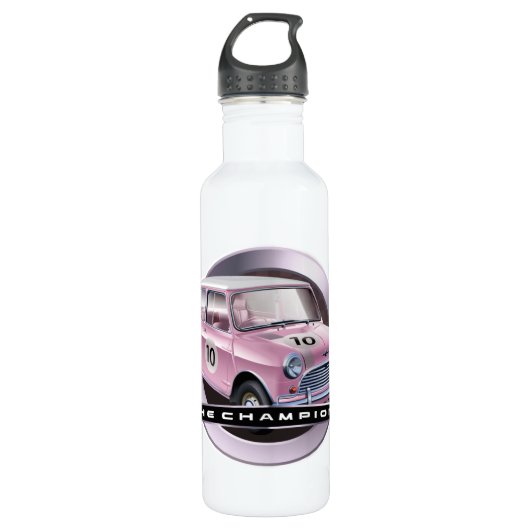 Mini Cooper S roze Waterfles (Voorkant)