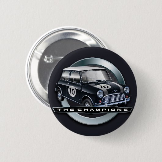 Mini Cooper S zwart Ronde Button 5,7 Cm (Voorkant /achterkant)