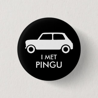 Mini Cooper Trading Pin - White on Black Ronde Button 3,2 Cm