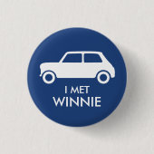 Mini Cooper Trading Pin - White on Blue Ronde Button 3,2 Cm (Voorkant)