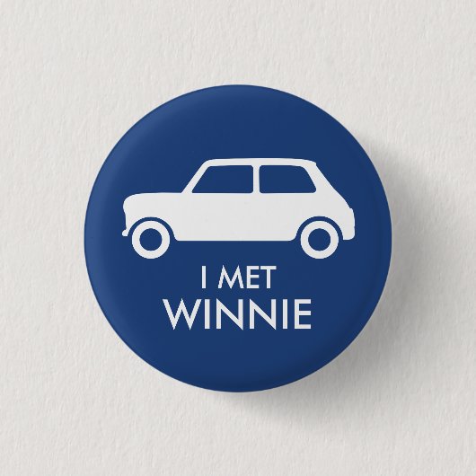 Mini Cooper Trading Pin - White on Blue Ronde Button 3,2 Cm (Voorkant)