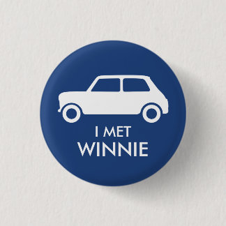 Mini Cooper Trading Pin - White on Blue Ronde Button 3,2 Cm