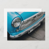 Mini Cooper vintage car light blue briefkaart (Voorkant / Achterkant)