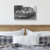 Mini Cooper zwart-wit retro canvas (Insitu (Slaapkamer))
