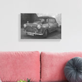  Mini Cooper zwart-wit retro canvas Afdruk (Insitu (Woonkamer))