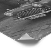 Mini Cooper zwart-wit retro-poster Poster (Hoek)