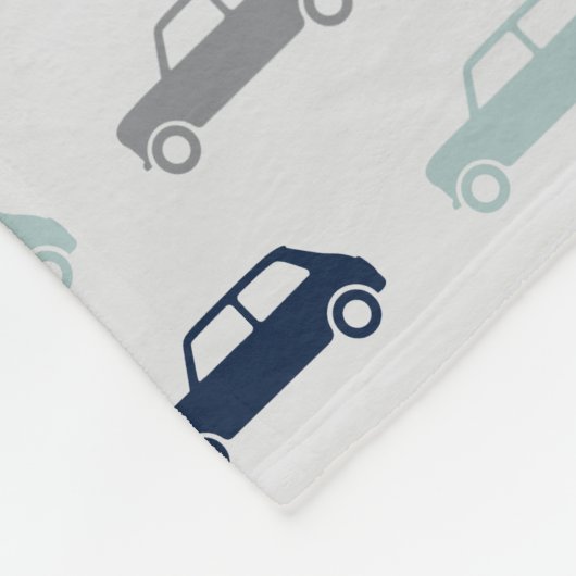 Mini Coopers on Go - Blauw & grijs - Fleece Deken (Hoek)