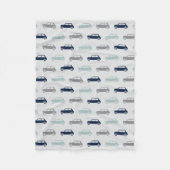 Mini Coopers on Go - Blauw & grijs - Fleece Deken (Voorkant)