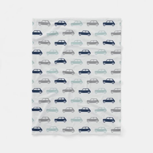 Mini Coopers on Go - Blauw & grijs - Fleece Deken (Voorkant)