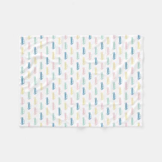 Mini Coopers on Go - Pastel - Fleece Deken (Voorkant (Horizontaal))