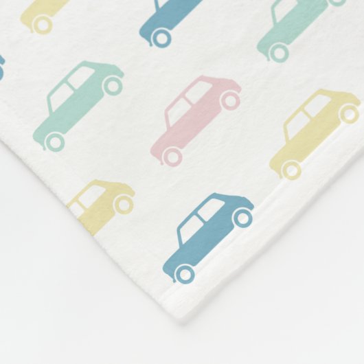 Mini Coopers on Go - Pastel - Fleece Deken (Hoek)