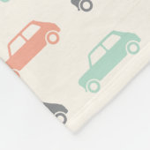 Mini Coopers on Go - Peach & Blauwgroen - Fleece Deken (Hoek)