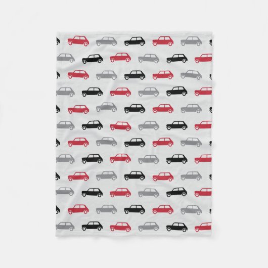 Mini Coopers on Go - Rood en zwart - Fleece Deken (Voorkant)