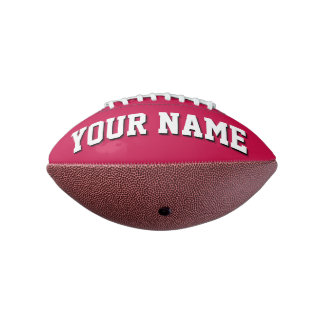 Mini CRIMSON RED EN WHITE Personalized Football