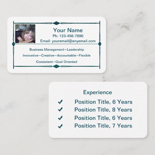 Mini CV Visitekaartje Donkergroen (Voorkant / Achterkant)