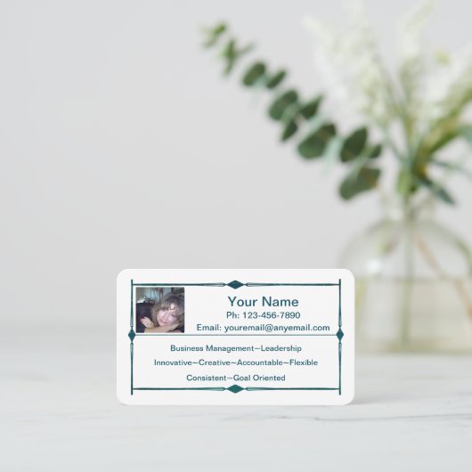 Mini CV Visitekaartje Donkergroen (Staand voorkant)