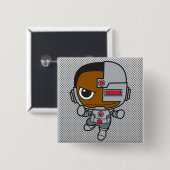 Mini Cyborg Vierkante Button 5,1 Cm (Voorkant /achterkant)